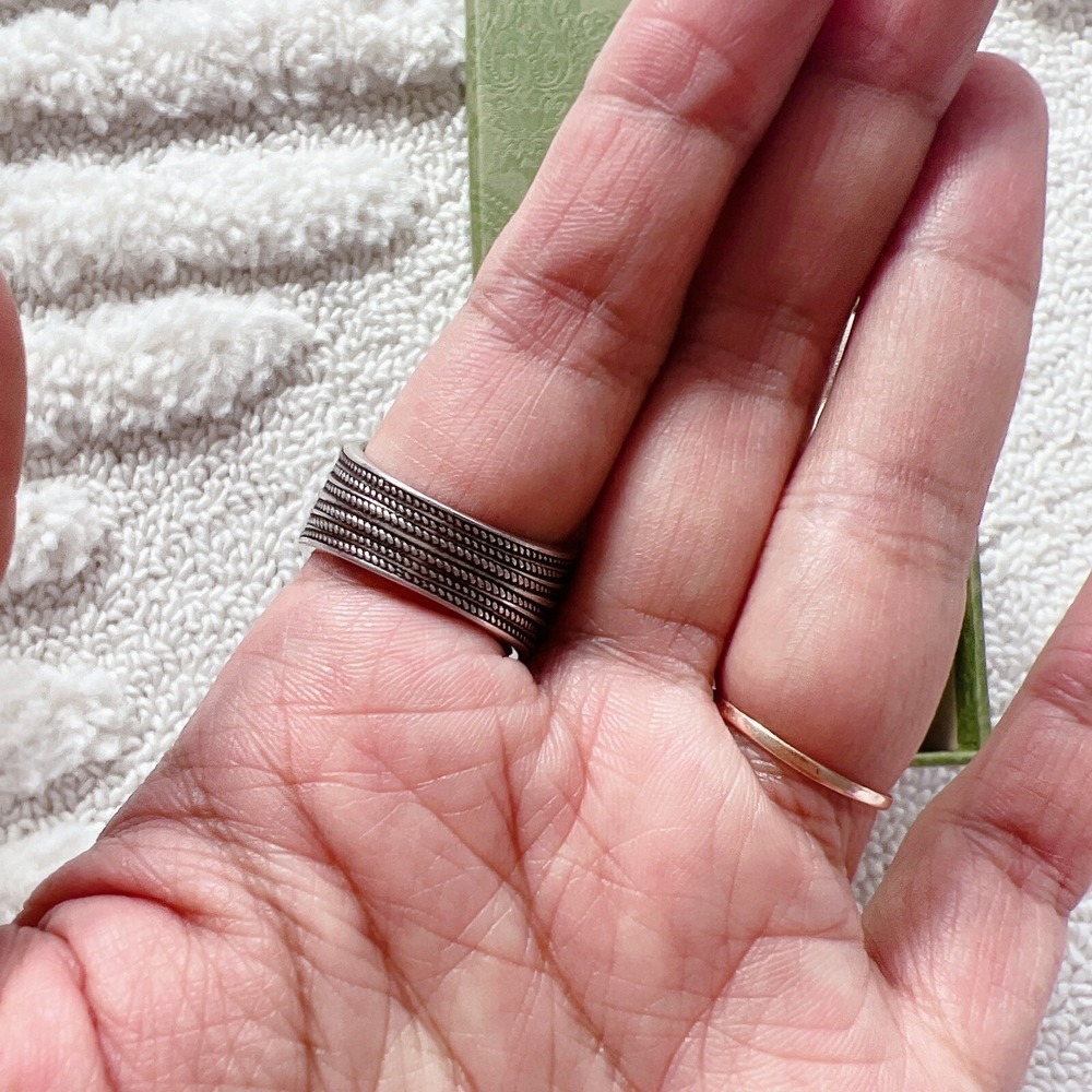 GUCCI AG925 Interlocking G GG Logo Ster. Silver Signet Ring Size IT 16/ US 7.5 - Picture 5 of 8